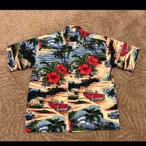 Big Dogs Hawaiian Aloha shirt for boys with front chest pocke